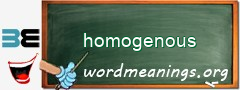 WordMeaning blackboard for homogenous